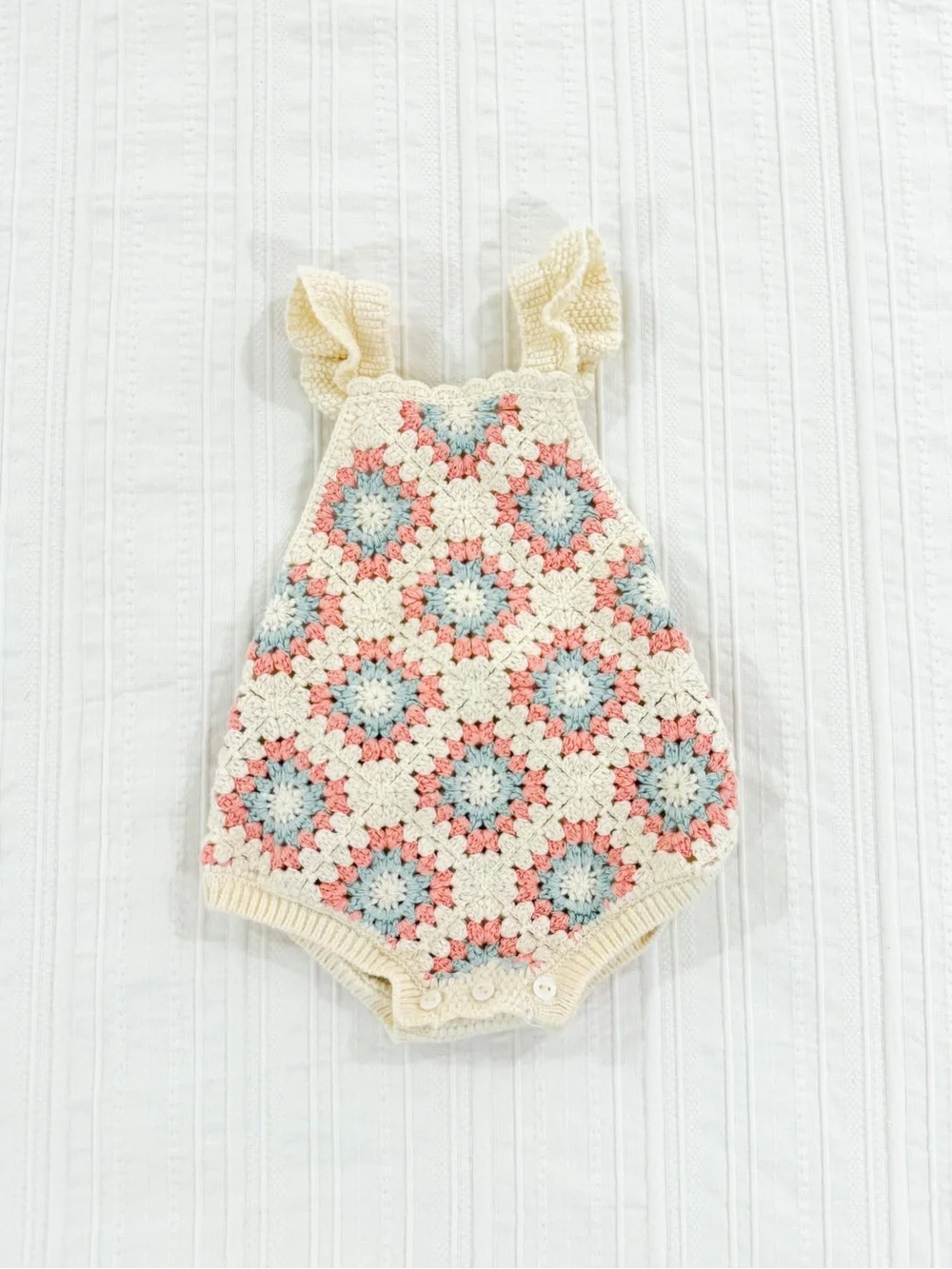 Zara Baby Girl Crochet Boho Knit Romper 0–1M